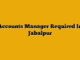 Accounts Manager Required In Jabalpur