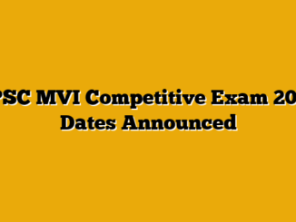 BPSC MVI Competitive Exam 2025 Dates Announced