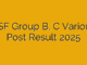 BSF Group B, C Various Post Result 2025