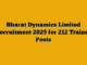 Bharat Dynamics Limited Recruitment 2025 for 212 Trainee Posts