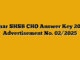 Bihar SHSB CHO Answer Key 2025 Advertisement No. 02/2025