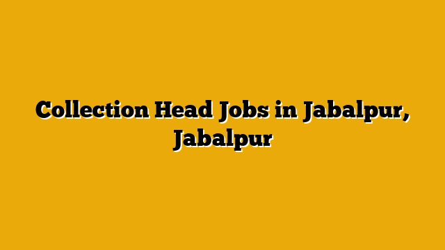 Collection Head Jobs in Jabalpur, Jabalpur Collection Head Jobs in Jabalpur, Jabalpur