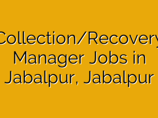 Collection/Recovery Manager Jobs in Jabalpur, Jabalpur