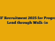 DIIF Recruitment 2025 for Program Lead through Walk-in