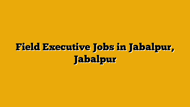 Field Executive Jobs in Jabalpur, Jabalpur Field Executive Jobs in Jabalpur, Jabalpur