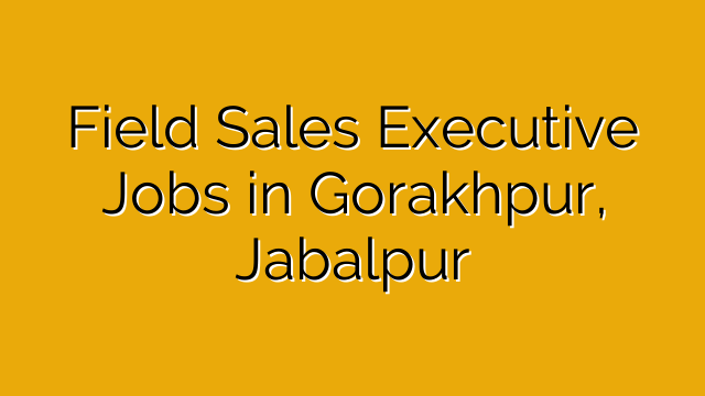 Field Sales Executive Jobs in Gorakhpur, Jabalpur
