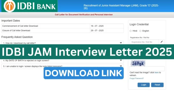 IDBI-JAM-Interview-Letter-2025