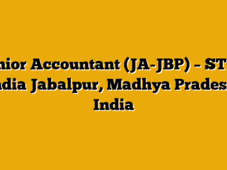 Junior Accountant (JA-JBP) – STCO India Jabalpur, Madhya Pradesh, India