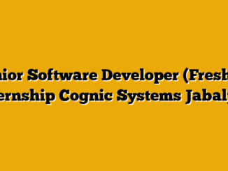 Junior Software Developer (Fresher) Internship  Cognic Systems Jabalpur