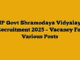 MP Govt Shramodaya Vidyalaya Recruitment 2025 – Vacancy For Various Posts