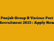 Panjab Group B Various Post Recruitment 2025 : Apply Now