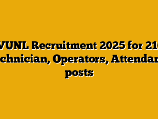 RVUNL Recruitment 2025 for 2163 Technician, Operators, Attendants posts