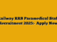 Railway RRB Paramedical Staff Recruitment 2025:- Apply Now