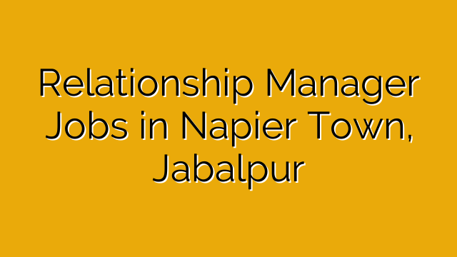 Relationship Manager Jobs in Napier Town, Jabalpur Relationship Manager Jobs in Napier Town, Jabalpur