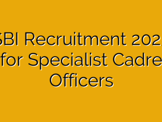 SBI Recruitment 2025 for Specialist Cadre Officers