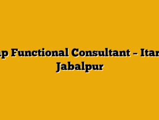 Sap Functional Consultant – Itarsi, Jabalpur