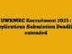 UWRMRC Recruitment 2025 : Applications Submission Deadline extended