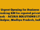 Urgent Opening for Business Banking RM for reputed private bank – ACURA SOLUTIONS LTD Jabalpur, Madhya Pradesh, India