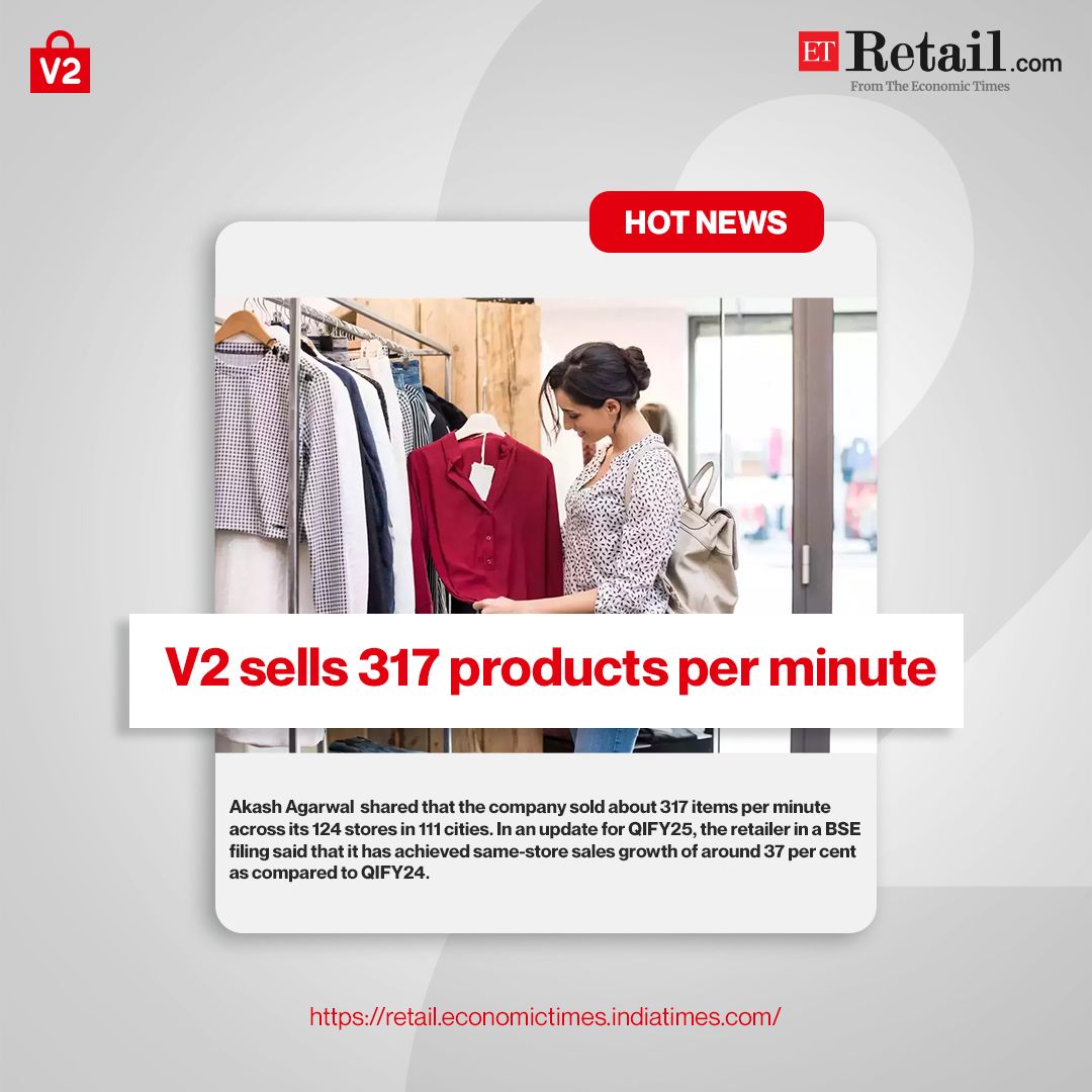 company sold about 317 items per minute across its 124 stores in 111 cities - V2 Mall Jabalpur