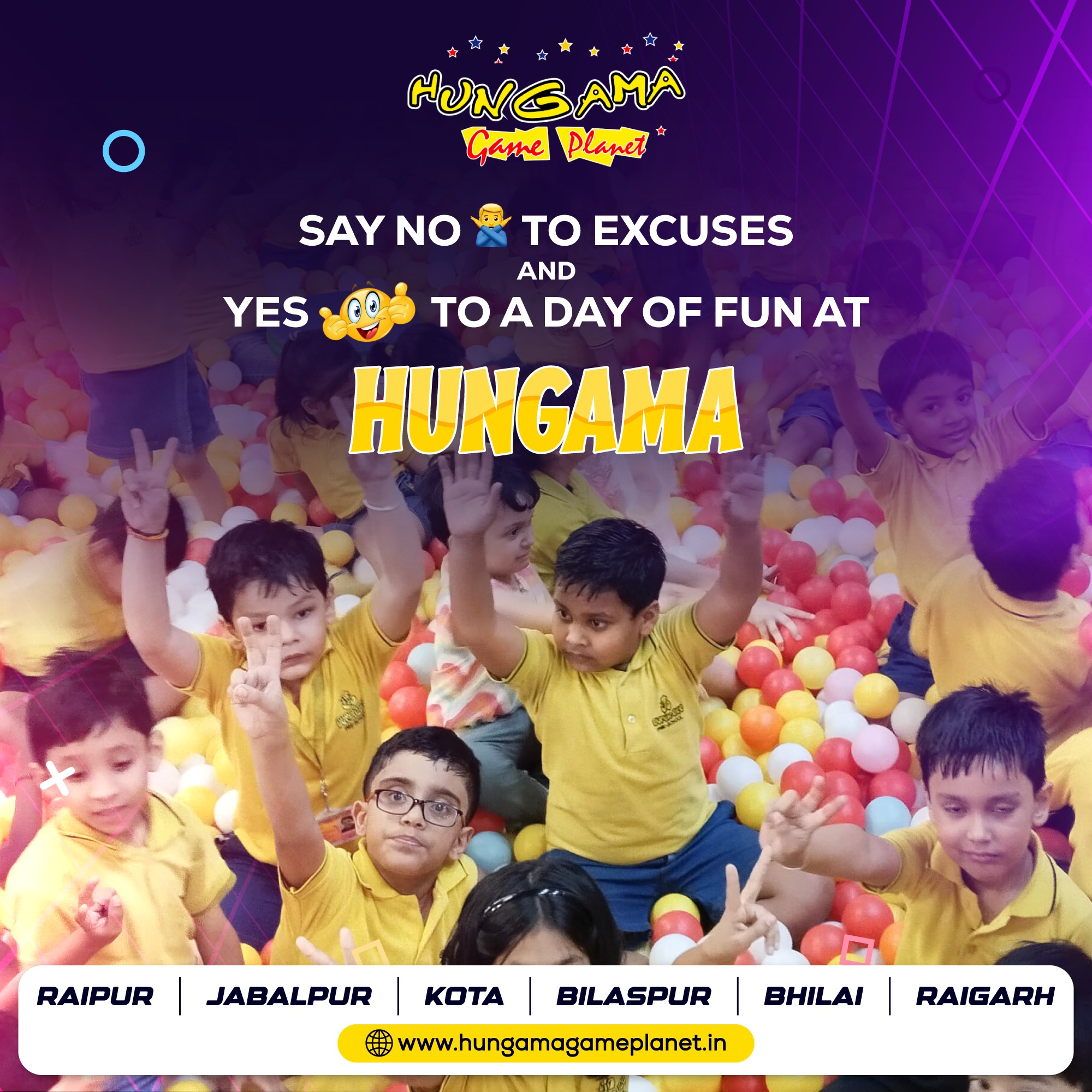 Say no to boredom, yes to fun—your adventure at Hungama is just a step away - Hungama Game Planet Jabalpur