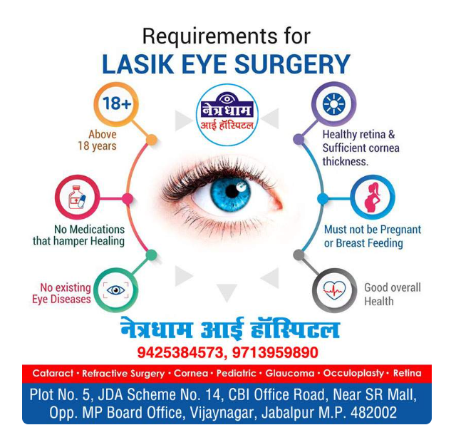 Requirements of LASIK EYE SURGERY - Dr Bahubali Jain Netradham Eye Clinic Jabalpur