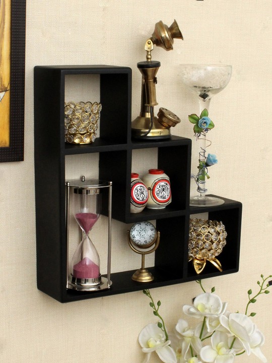 Home Sparkle - Black MDF Basic L-Shaped Wall Shelf - ₹ 2079