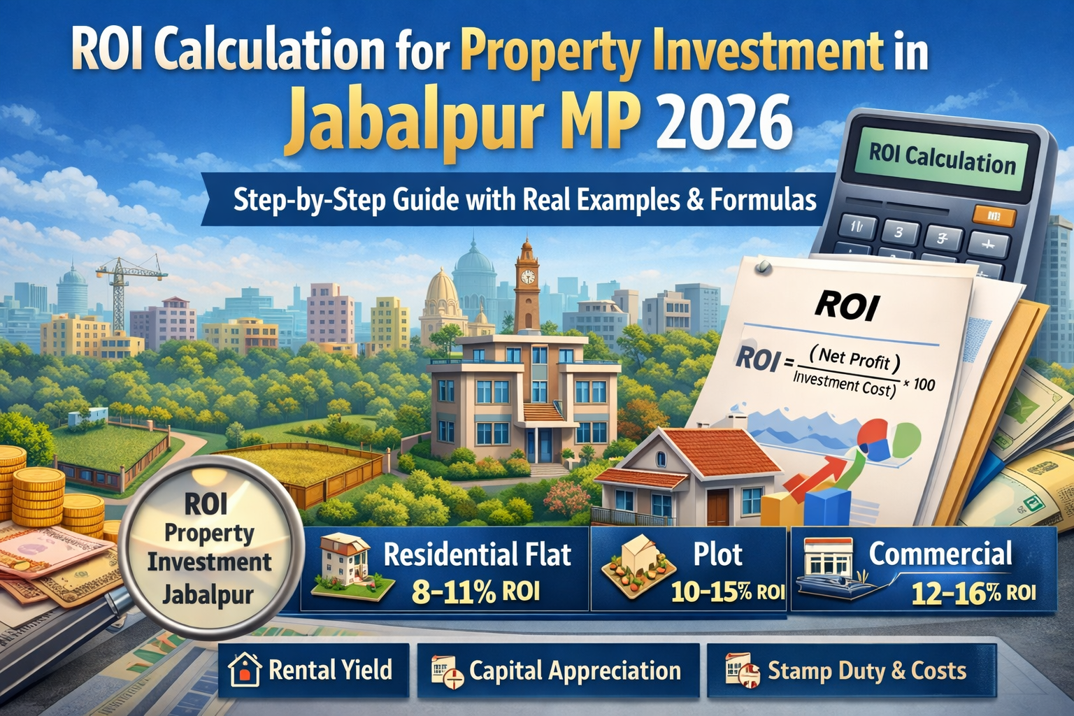 ROI Calculation for Property Investment in Jabalpur MP 2026: Step-by-Step Guide with Real Examples & Formulas