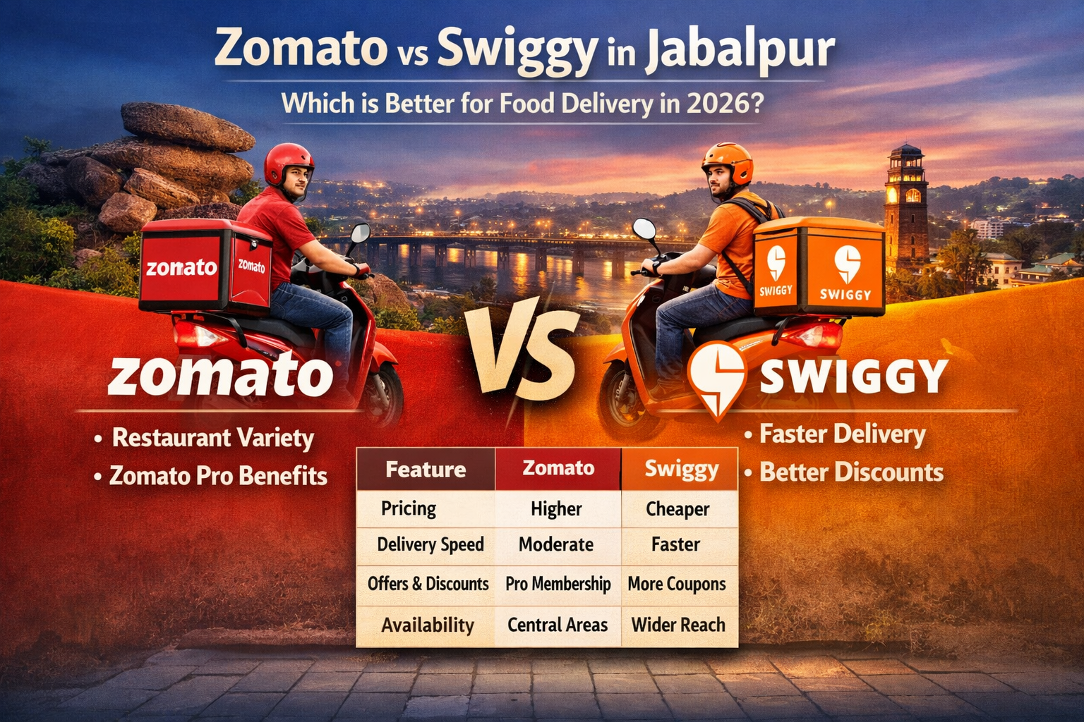 Zomato vs Swiggy in Jabalpur