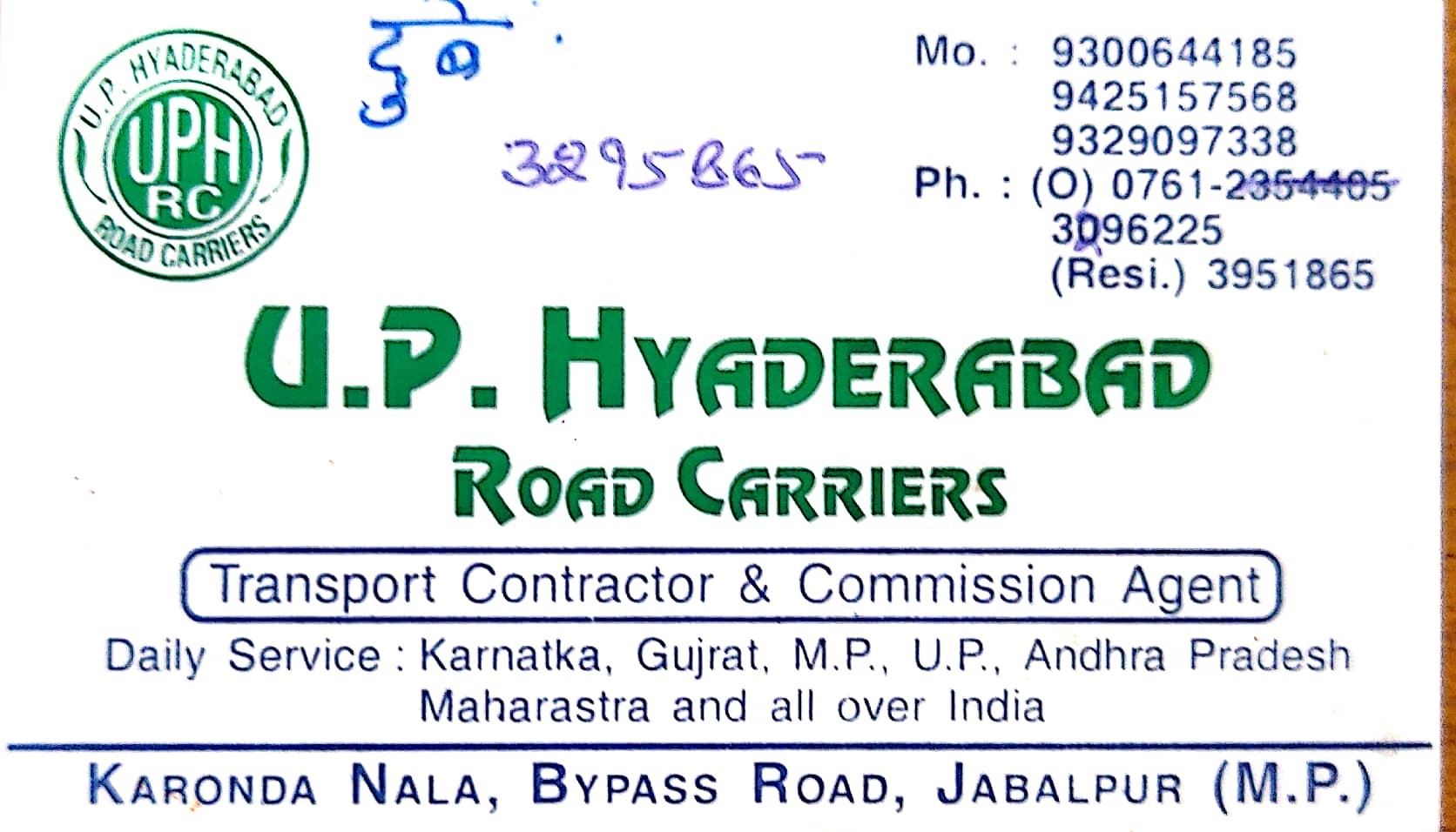 U.P. Hyderabad Road Carriers Jabalpur